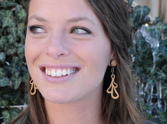 Post Drop Stud Earrings, Eco-Friendly Bamboo Earrings, Lightweight Wood  Earrings, Nickel Free Hypoallergenic Earrings