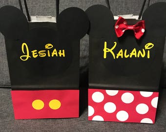 5x8 Minnie and Mickey Mouse Goodie Bags With or Without name for 2.50 each