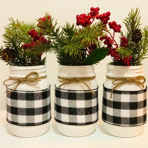 Farmhouse Decor, Buffalo Plaid Decor, Fixer Upper, Black and White Buffalo Plaid Decor, Red and Black Buffalo Plaid Christmas Decor