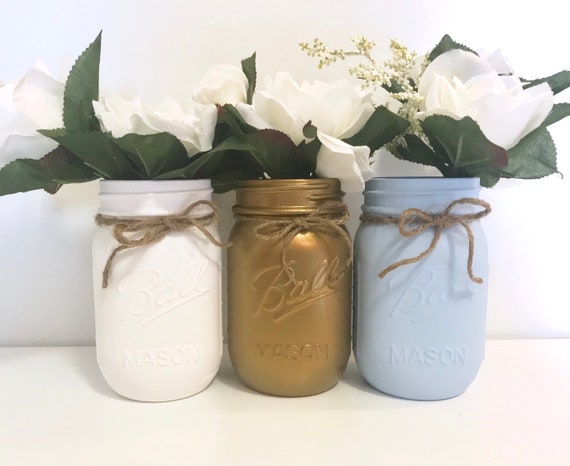 Blue And Gold Baby Shower Decorations Baby Shower Etsy