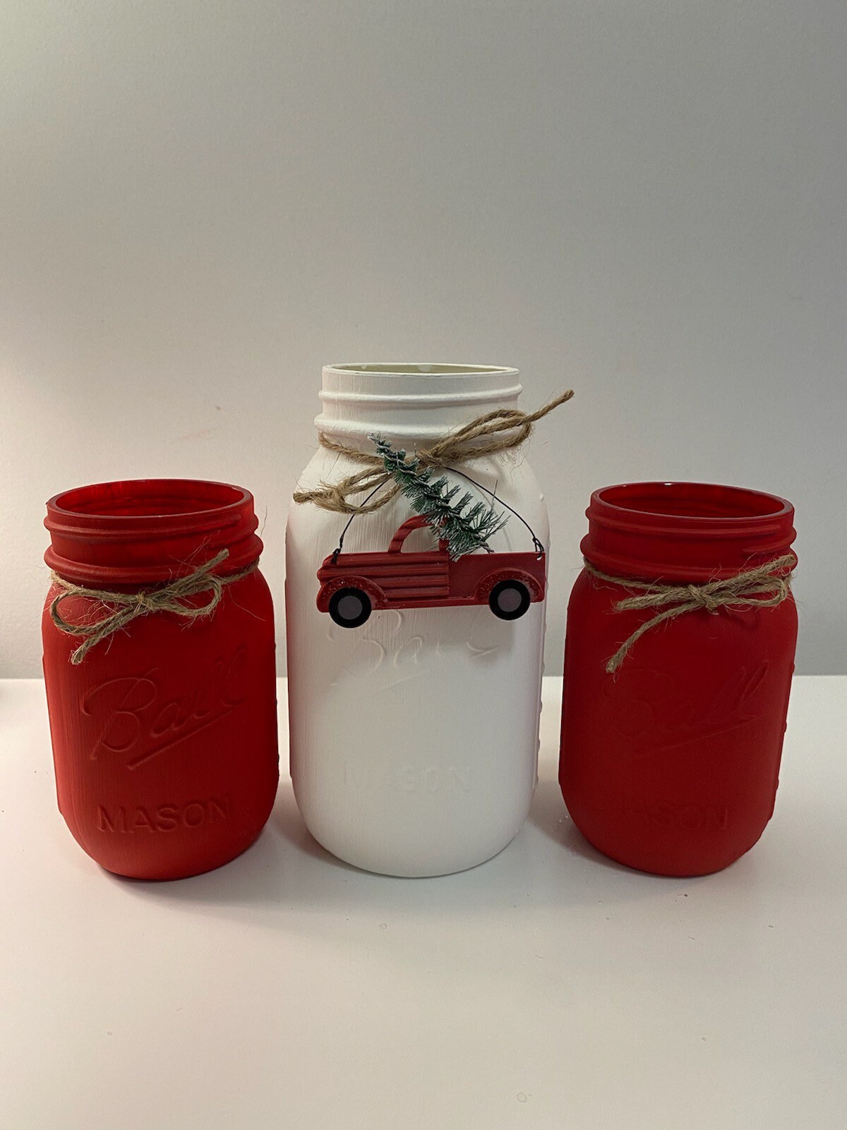 Red Truck Christmas Decor Set of 3 Farmhouse Christmas Decor Etsy