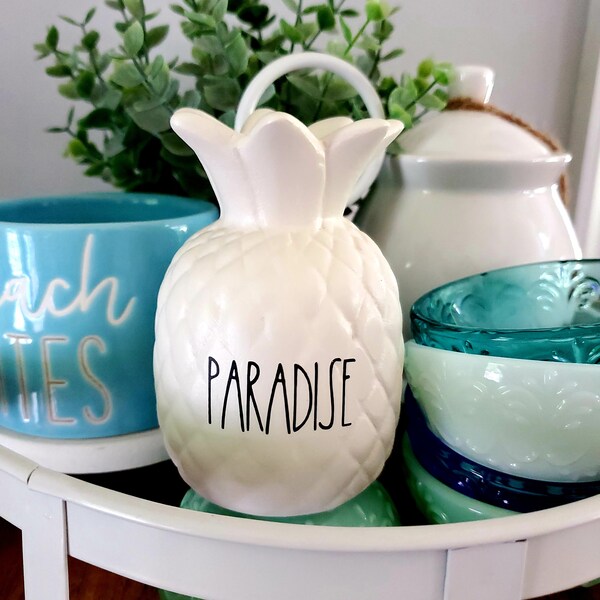 Mini ceramic pineapple / tiered tray decor / summer tray