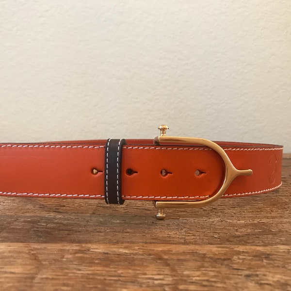 Leather Belt with English Spur Buckle
