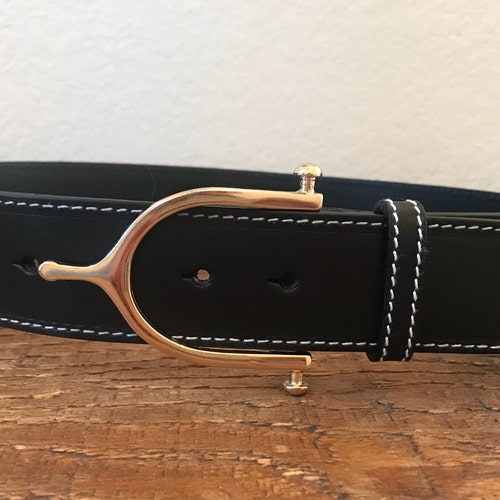 100% Real Leather Belts With Gold Spur Buckle. - Etsy