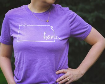 Kansas Home, Midwestern Tee, Kansas Shirt, Team Tees, Gifts for Him, Gifts for Her, Christmas Gifts, State Shirts, K State Shirt