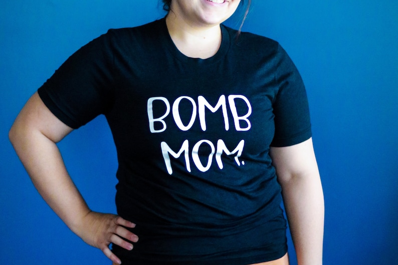 Bomb Mom funny mom shirt, Bomb Kid t-shirt, matching mommy and baby outfit, Christmas gifts for Mom, step mom gift, stocking stuffers for image 5