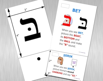 Hebrew Manipulative Flashcards for English Speakers