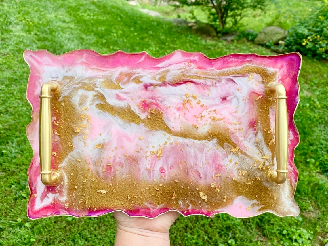 Luxury Jewelry Dresser Dish Serving Tray w/ Handles Gold & Etsy