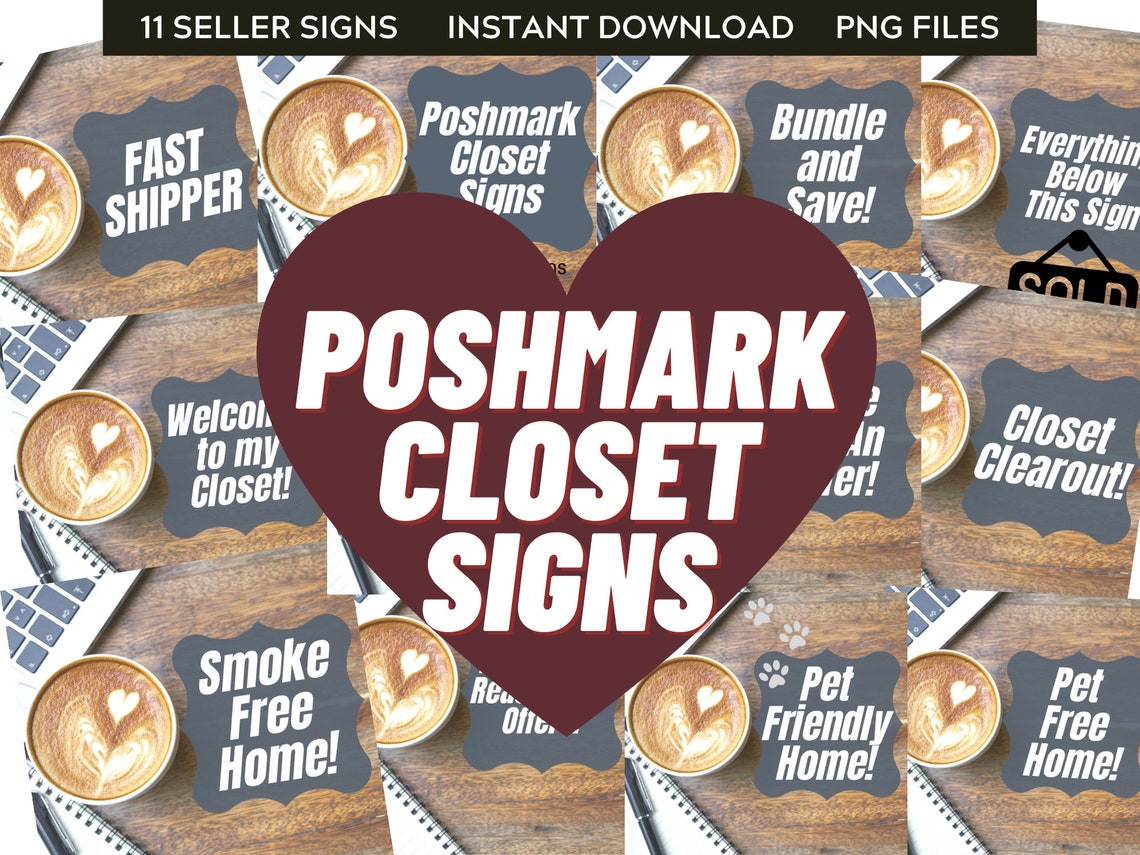 Poshmark Closet Signs Set of 11 Poshmark Seller Signs Etsy
