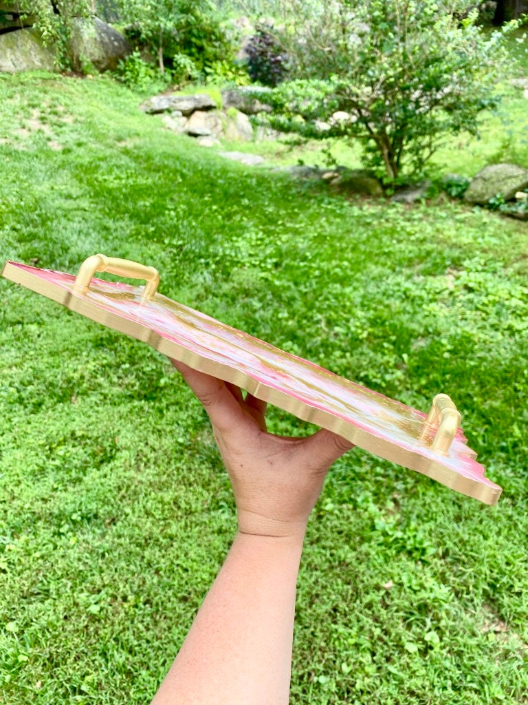 Luxury Jewelry Dresser Dish Serving Tray w/ Handles Gold & Etsy