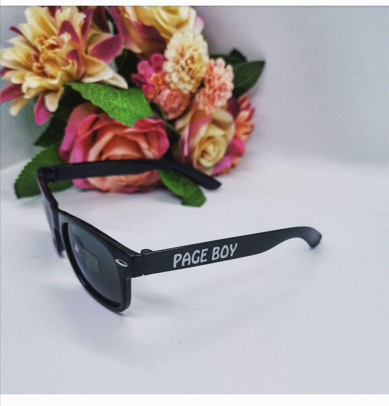 Page Boy Sunglasses, ring security gift, personalised wedding, fashion, ring bearer, flower girl, eyewear, children, childs, custom made. image 8