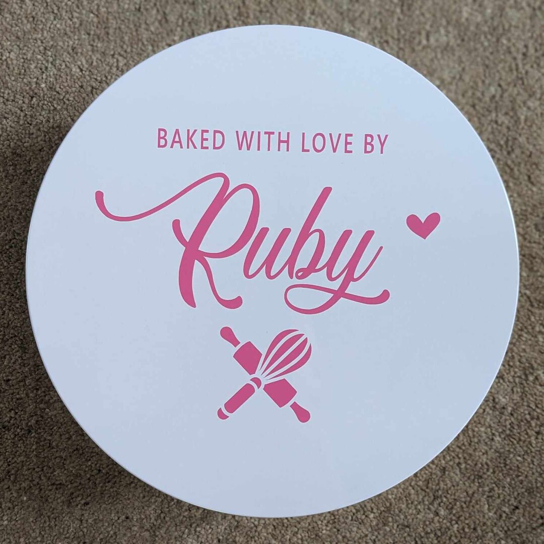 Personalised Cake Tin Baked by Treat Box Baking Storage Biscuit Cake Gift Ideas Etsy UK