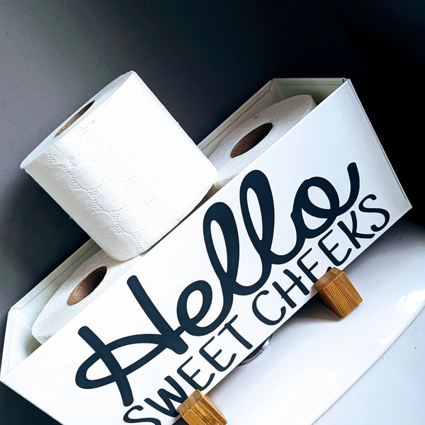 Novelty Toilet Roll Holder | Bathroom Storage | New Home Gift | Sweet Cheeks |