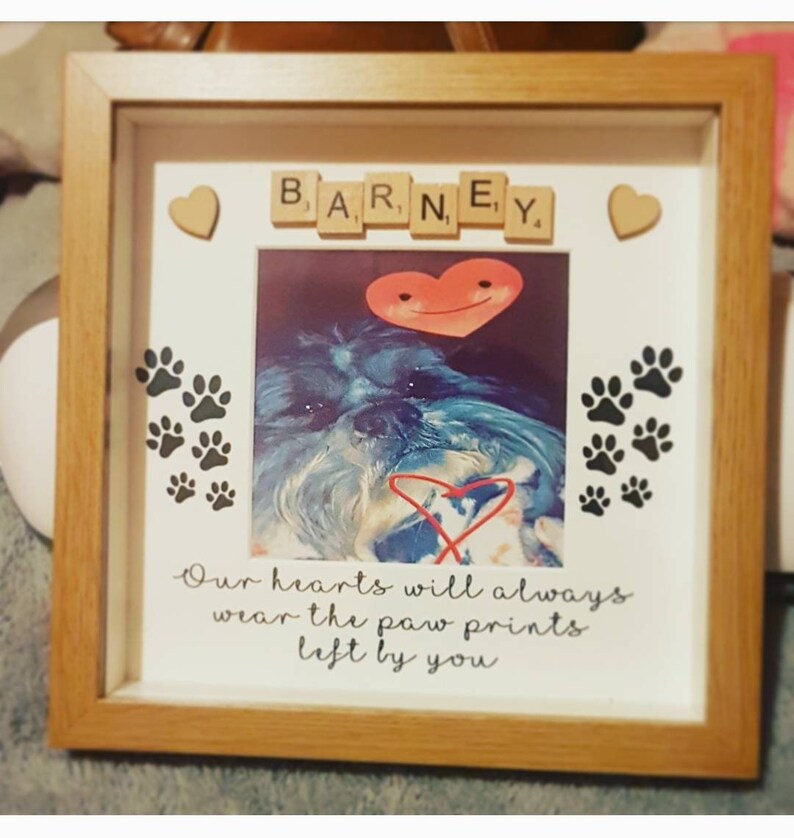 Pet memory box frame scrabble word beloved keepsake dog | Etsy