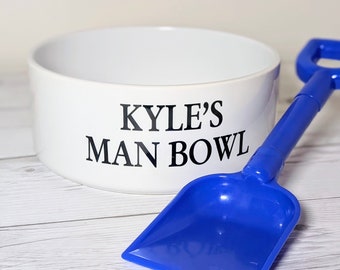 Novelty Personalised Man Bowl With Spade | Custom Made | Gift Ideas