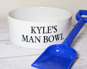 Novelty Personalised Man Bowl With Spade | Custom Made | Gift Ideas