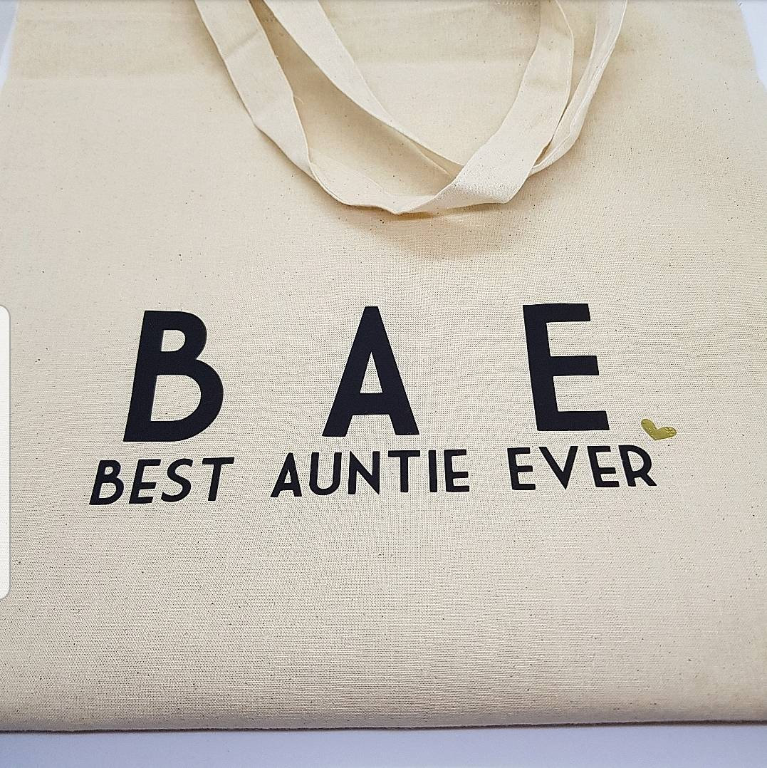 Bae best auntie/aunty ever canvas tote bag custom shopping Etsy