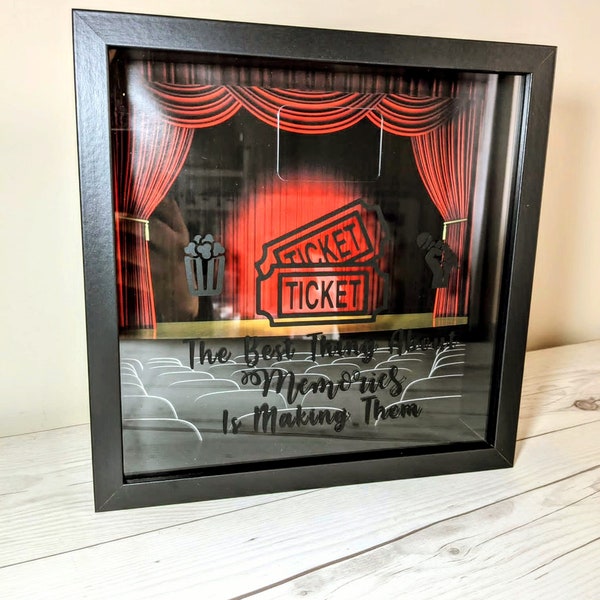 Personalised Ticket Memory Frame, memorybox, Tickets, Theatre, Travel Tickets, Gigs, Memories, Homemade, saving frame, Drop Box