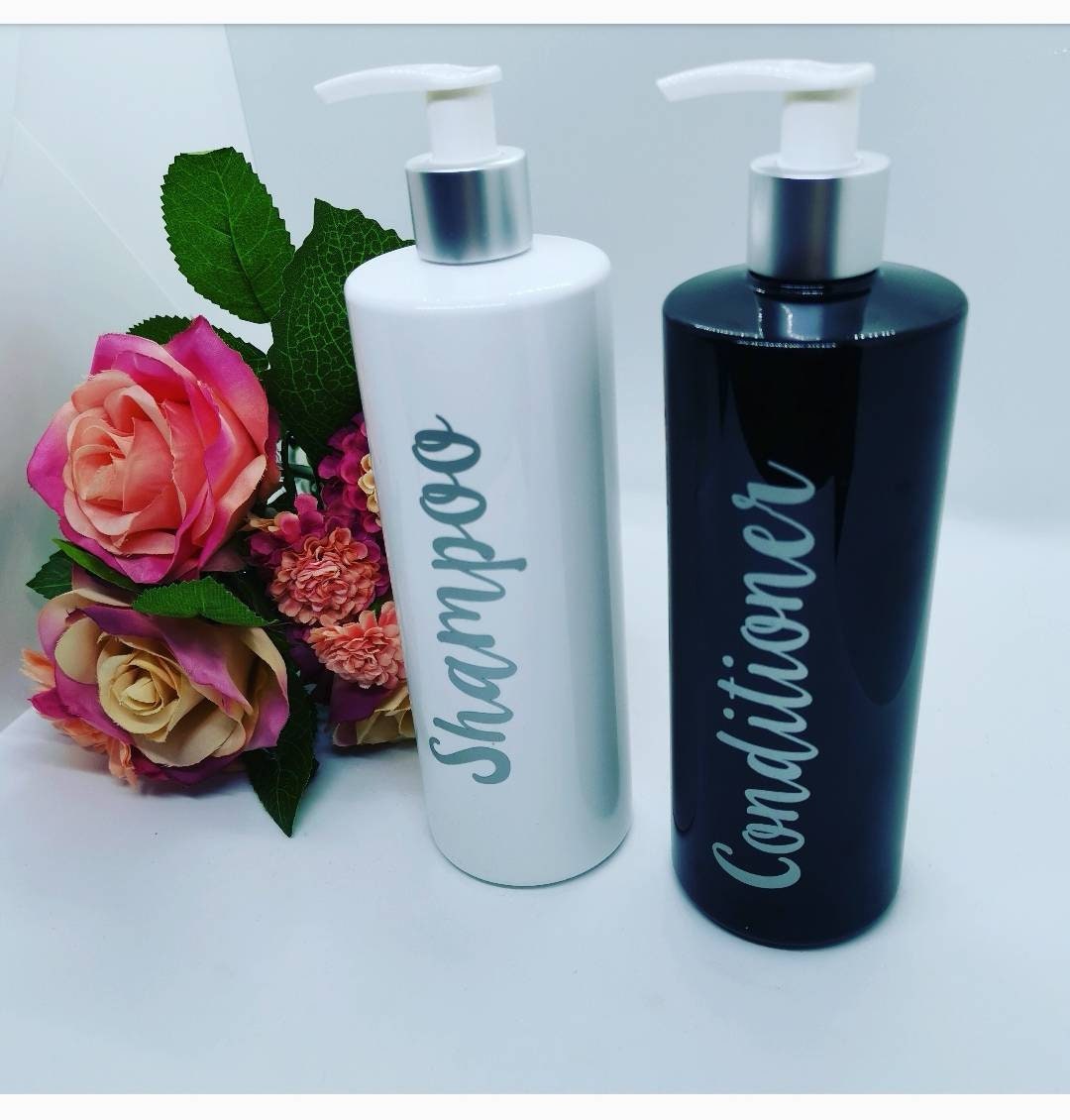 Shampoo Conditioner refill bottle 500ml pump gloss black Etsy