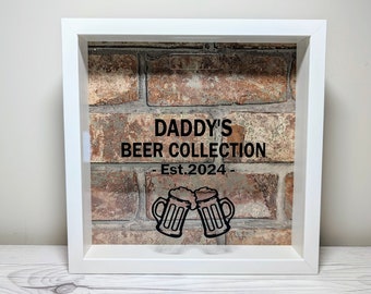 Bottle Cap Memory Frame, Beer Keepsake, Man Cave Decor