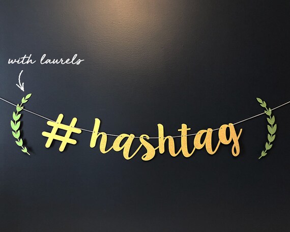 Hashtag Banner Custom Hashtag Banner Wedding Hashtag Banner Etsy