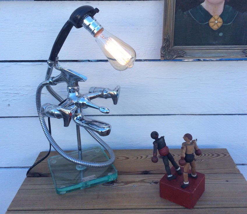 Lampe Récup Deco Loft Industriel Ancien Robinets