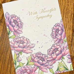 Qilery 3 Pieces Jumbo Sympathy Cards Large Floral Condolence Cards