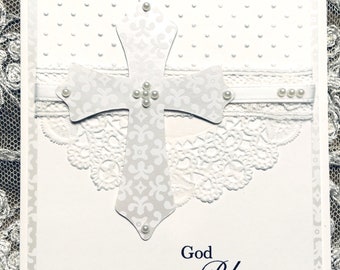 Handmade Exquisite Keepsake Baptism Gift Card, Christening Gift Card, Communion Gift Card, PERSONALIZATION AVAILABLE