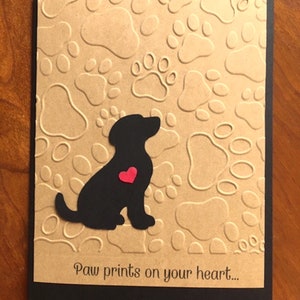 Handmade Loss of a Pet Dog Sympathy Greeting Card - No Personalization