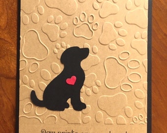 Handmade Loss of a Pet Dog Sympathy Greeting Card - No Personalization