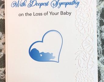 Handmade Exquisite Baby Boy Sympathy Card, Loss of Infant Boy, Miscarriage, Stillbirth, Mourning, Grieving, Bereavement, Condolence