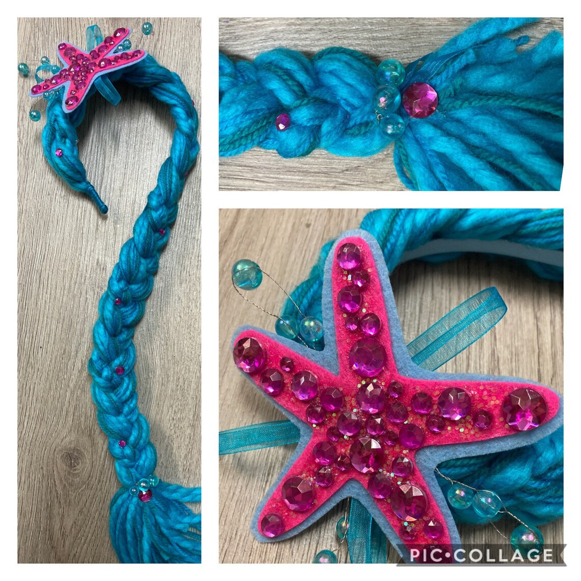 MERMAID Costume Headband Braid Blue Etsy