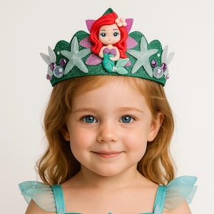 The Little Mermaid Embellished Tiara Headband Ariel Princess party Costume Accessory Mermaid princess tiara