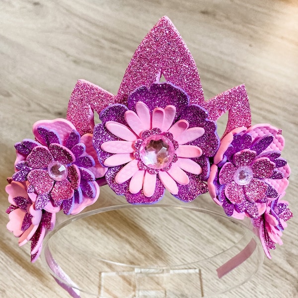 Foam Flower Crown Tiara - Mauve, Pink