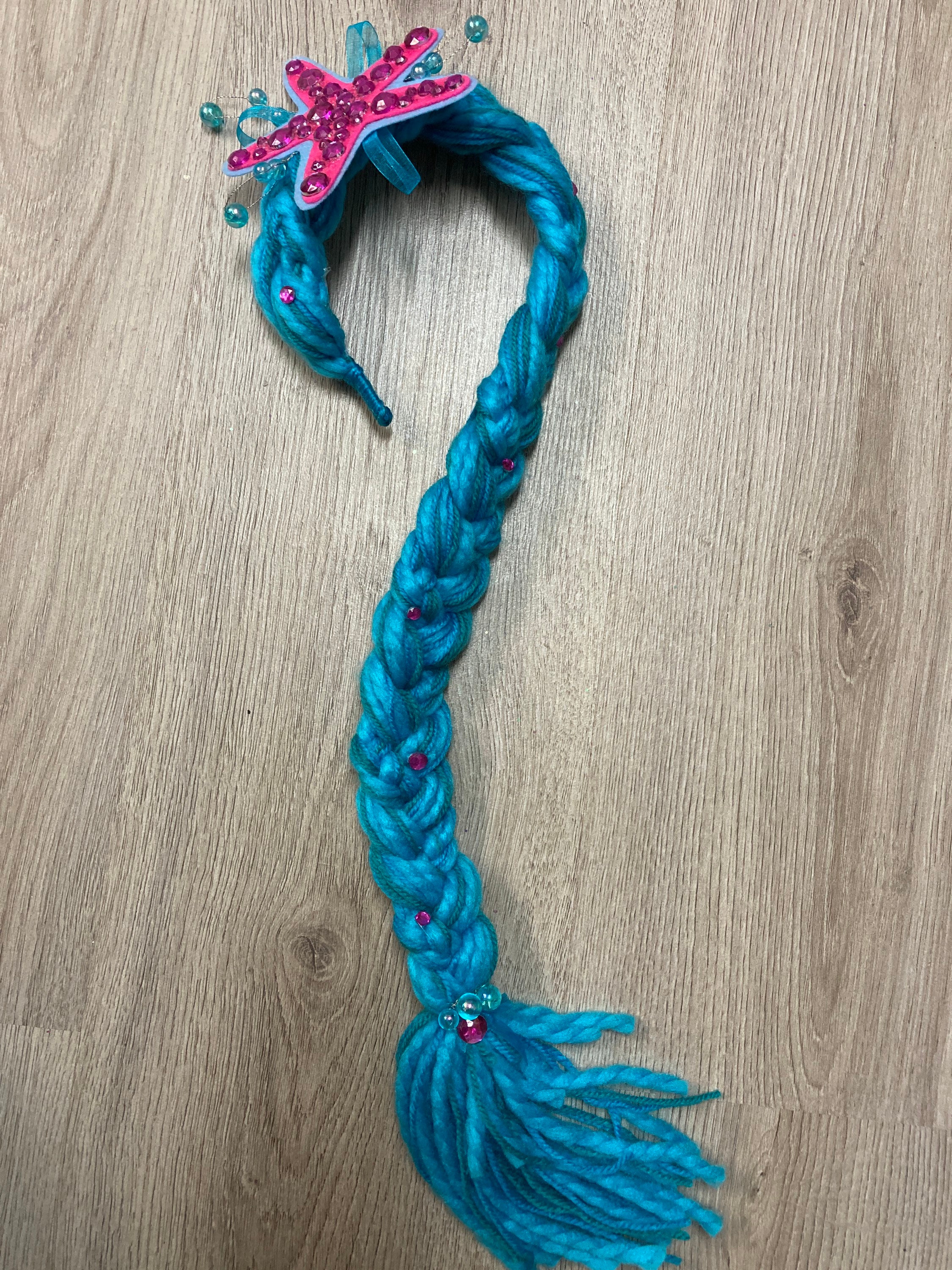 MERMAID Costume Headband Braid Blue Etsy