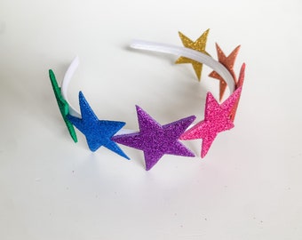 Star glitter headband - Rainbow