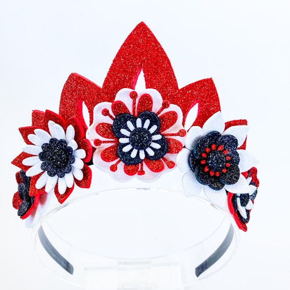 TIARA Flower Crown Tiara 'cruella' Red Black & Etsy