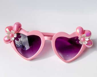 Heart Sunglasses: Kids Pink Floral Sunglasses, Girls Fashion Accessory
