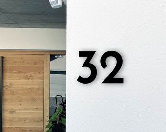 Moderne Hausnummern - Versteckte Befestigungen - Floating House Numbers - Schwarz Silber Weiß - Verschiedene Größen und Installationsmöglichkeiten