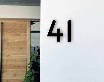 Moderne Hausnummern - Versteckte Befestigungen - Floating House Numbers - Schwarz Silber Weiß - Verschiedene Größen und Installationsmöglichkeiten