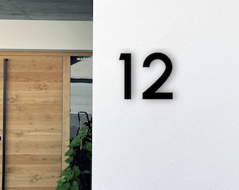 House Numbers - Hidden Fixings - Floating House Numbers - Black Silver White - Different Sizes and Installation Options