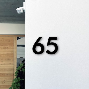 Modern House Numbers - Hidden Fixings - Floating House Numbers - Black Silver White - Different Sizes and Installation Options