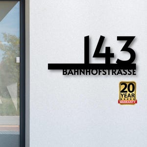 Modern House Number Sign - Black House Numbers - Silver Address Plaque - House Number Sign - Anthracite House Numbers - Address Sign