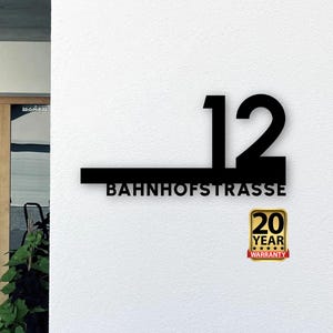Modern House Number Sign - Black House Numbers - Silver Address Plaque - House Number Sign - Anthracite House Numbers - Address Sign