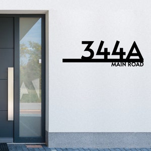 Modern House Number Sign - Black House Numbers - Silver Address Plaque - House Number Sign - Anthracite House Numbers - Address Sign