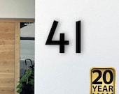 Modern House Numbers - Hidden Fixings - Floating House Numbers - Black Silver White - Different Sizes and Installation Options