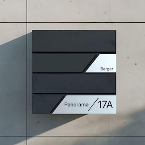 Personalised Wall-Mounted Mailbox, Letterbox, Modern Mailbox, Contemporary Postbox, RAL 7016 Anthracite Grey