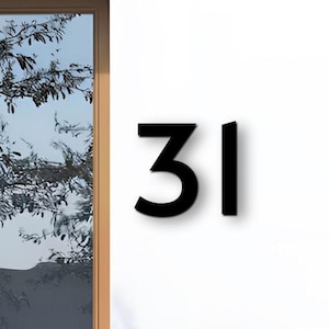 Moderne huisnummers - verborgen bevestigingen - zwevende huisnummers - zwart antraciet RAL 7016 grijswit - verschillende maten