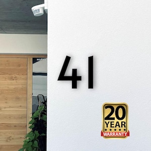 Modern House Numbers - Hidden Fixings - Floating House Numbers - Black Silver White - Different Sizes and Installation Options