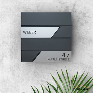 Personalised Wall-Mounted Mailbox, Letterbox, Modern Mailbox, Contemporary Postbox, RAL 7016 Anthracite Grey